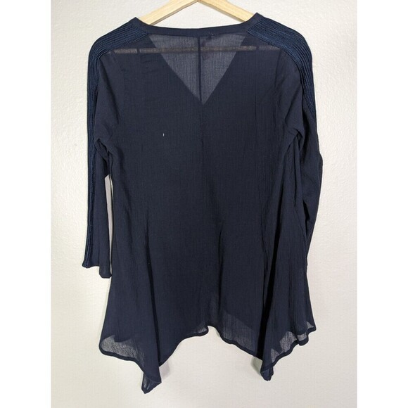 Calypso St Barth Navy Blue Cotton Tunic Blouse XS - Picture 3 of 6